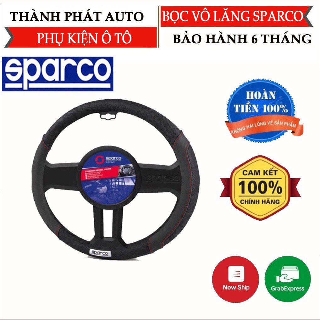 Bọc Vô Lăng Sparco Italia Cao Cấp HÀNG CHÍNH HÃNG cho các dòng ô tô xe hơi phổ thông size 37-38-39cm