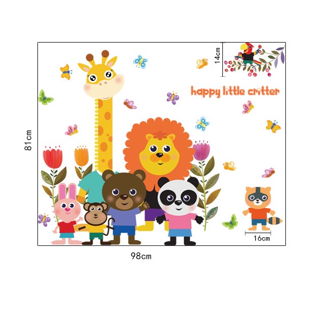Decal dán tường Happy little critter trang trí phòng cho bé