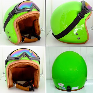 MŨ BẢO HIỂM 3/4 ĐẦU SƠN BÓNG CHÍNH HÃNG BALI ( MÀU XANH CHUỐI ) + TẶNG KÍNH UV