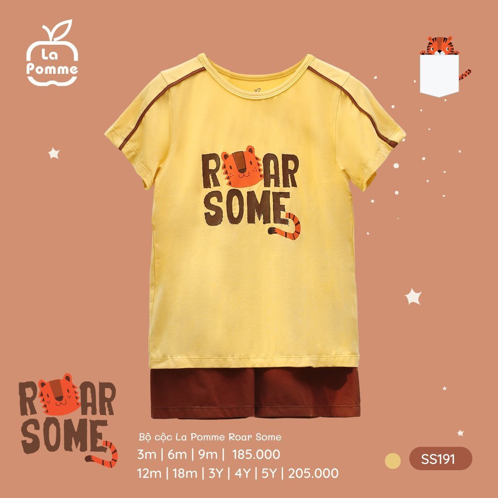 [LA POMME SALE] Bộ Cộc Tay ROAR SOME bé trai / bé gái