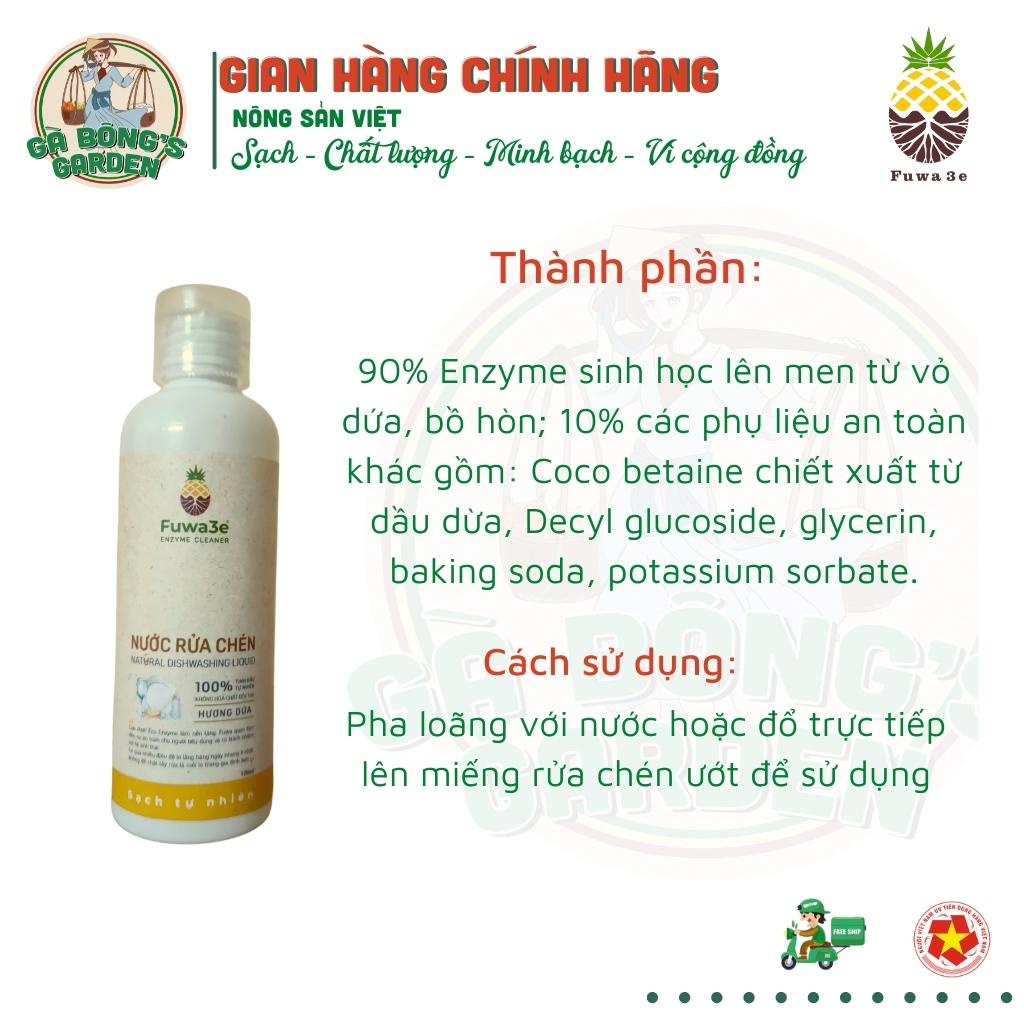 Nước Rửa Chén Hữu Cơ Fuwa3e Eco-enzyme An toàn cho da nhạy cảm Chai 100ml