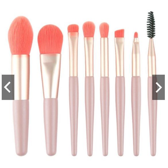 Bộ Cọ Trang Điểm 8 Cây Vintage Siêu Cute Trong Túi Zip