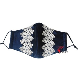 Khẩu trang lụa phối ren cao cấp
