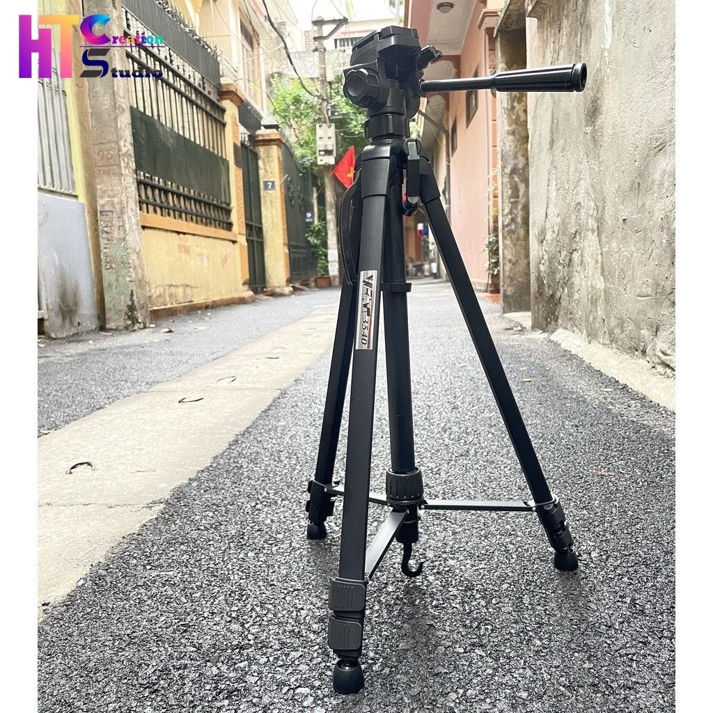 Chân Máy Ảnh Tripod Weifeng WT-3540, khung nhôm cao cấp, cao 1.6m chịu tải 3kg, chụp ảnh quay phim livestream - Tặng kẹp