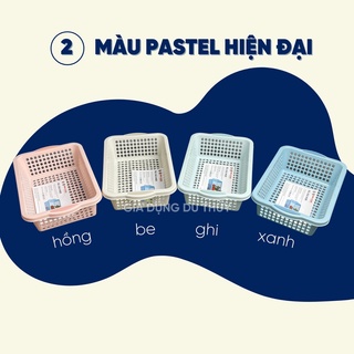 Rổ nhựa chữ nhật dài nhiều màu đựng bút viết, đựng vật dụng dài nhiều màu với 4 kích thước, nhựa pp chính phẩm, bền đẹp
