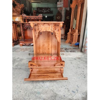 Bàn thờ thần tài ông địa gỗ xoan ngang 48 Mẫu 02 giá xưởng, chất gỗ đẹp