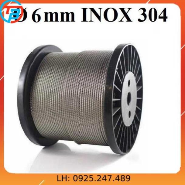 Dây cáp INOX 304 Phi [ 6mm ] CÁP THÉP Thái Bình VinàN