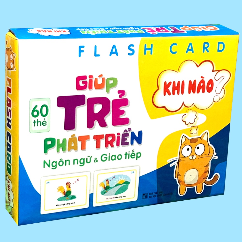 Bộ Thẻ Học Thông Minh Flashcard 60 Thẻ Cho Bé Học Thêm Ngôn Ngữ Vốn Từ (CHỦ ĐỀ KHI NÀO)