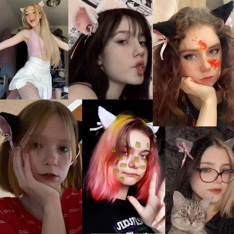 Cài tóc hình tai mèo vải lông nhung nhiều màu dễ thương