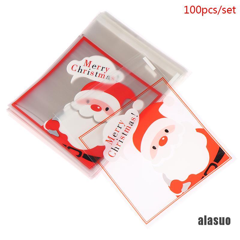 Set 100 Túi Trong Suốt Đựng Kẹo Giáng Sinh