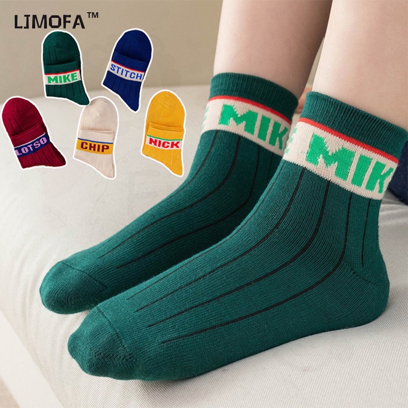 LJMOFA KIDS 1-12 tuổi trẻ em vớ người đàn ông cô gái vớ hoạt hình cười trẻ em ba chiều chữ cái anh vớ vớ trẻ em bán buôn