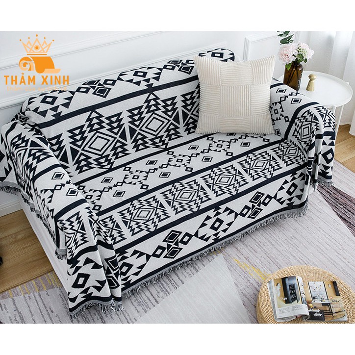 [Full Size] Khăn Thảm Phủ Sofa Họa Tiết Thổ Cẩm, Hàng Cao Cấp Loại 1 [SẴN HÀNG]