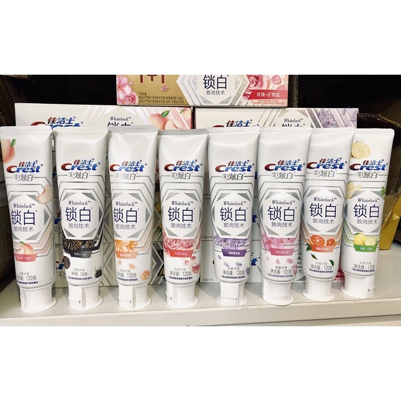 TRẮNG+BÓNG+THƠM Kem đánh răng Crest 120gr bảo vệ răng ko dễ bị ố vàng