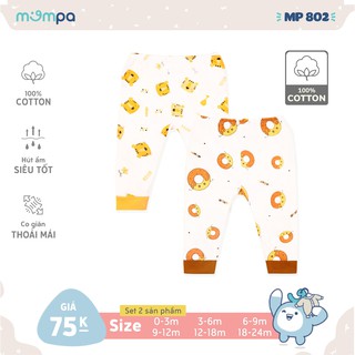 sét 2 bộ quần áo mompa cotton cho bé (0-24m)