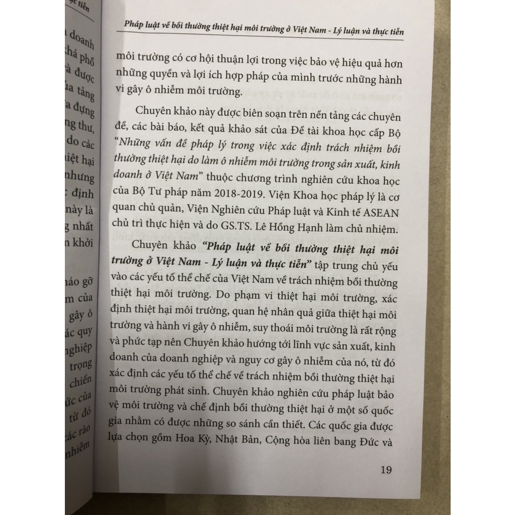 Sách Pháp luật về bồi thường thiệt hại môi trường ở Việt Nam - Lý luận và thực tiễn