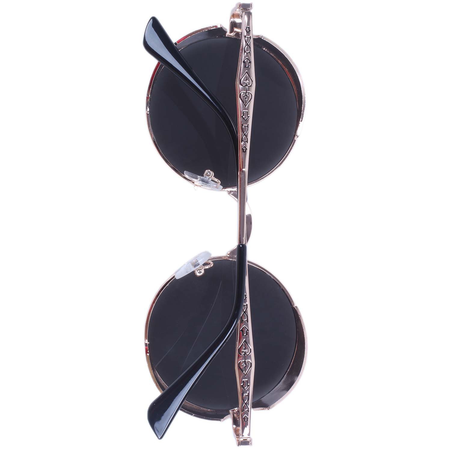 *In stock*Steam Punk Round Metal Sunglasses Retro Vintage Glasses(Gold-frame Black) | BigBuy360 - bigbuy360.vn