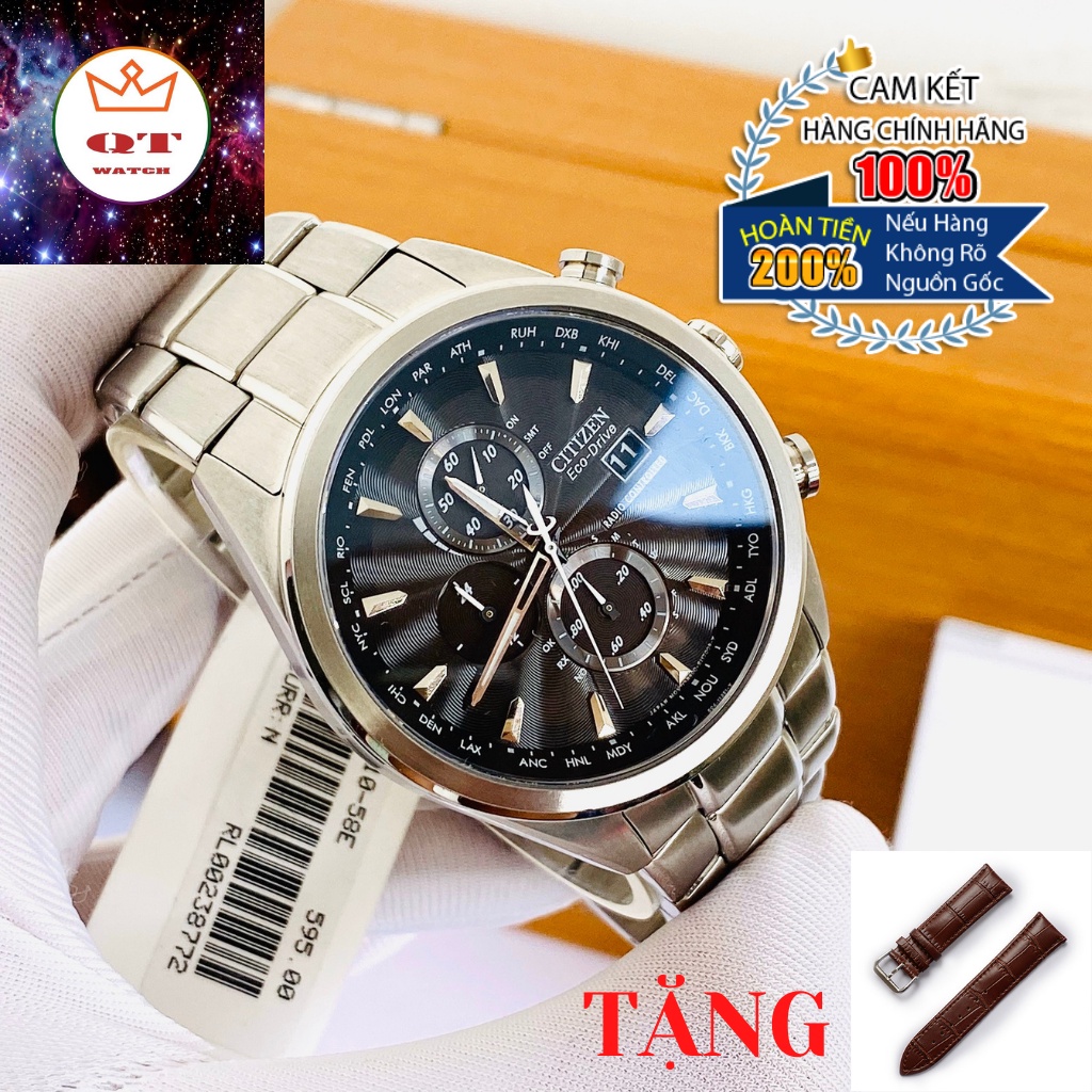 Đồng Hồ Nam CITIZEN Eco-drive Chrono-Time A-T Radio Controlled AT8010-58E Chính Hãng Tặng Dây Da Cao Cấp