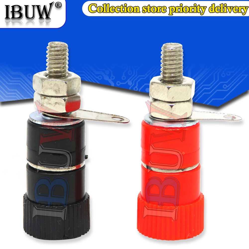 Set 10 Khối Thiết Bị Đầu Cuối JS-910B JS-919 4mm Màu Đỏ + 5 Đầu Cắm Bắp Chuối Màu Đỏ + 5 Đầu Nối Màu Đỏ