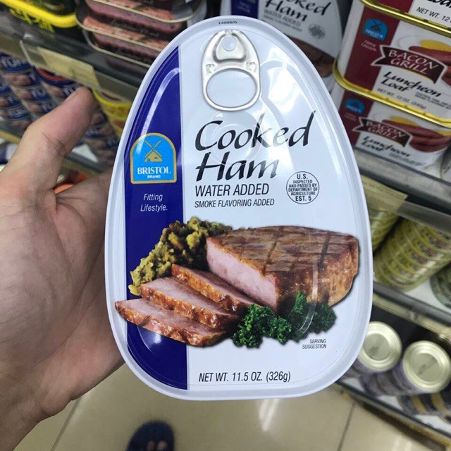 Thịt Hộp Giăm Bông Cooked Ham Bristol Mỹ 326gr  Giá tốt