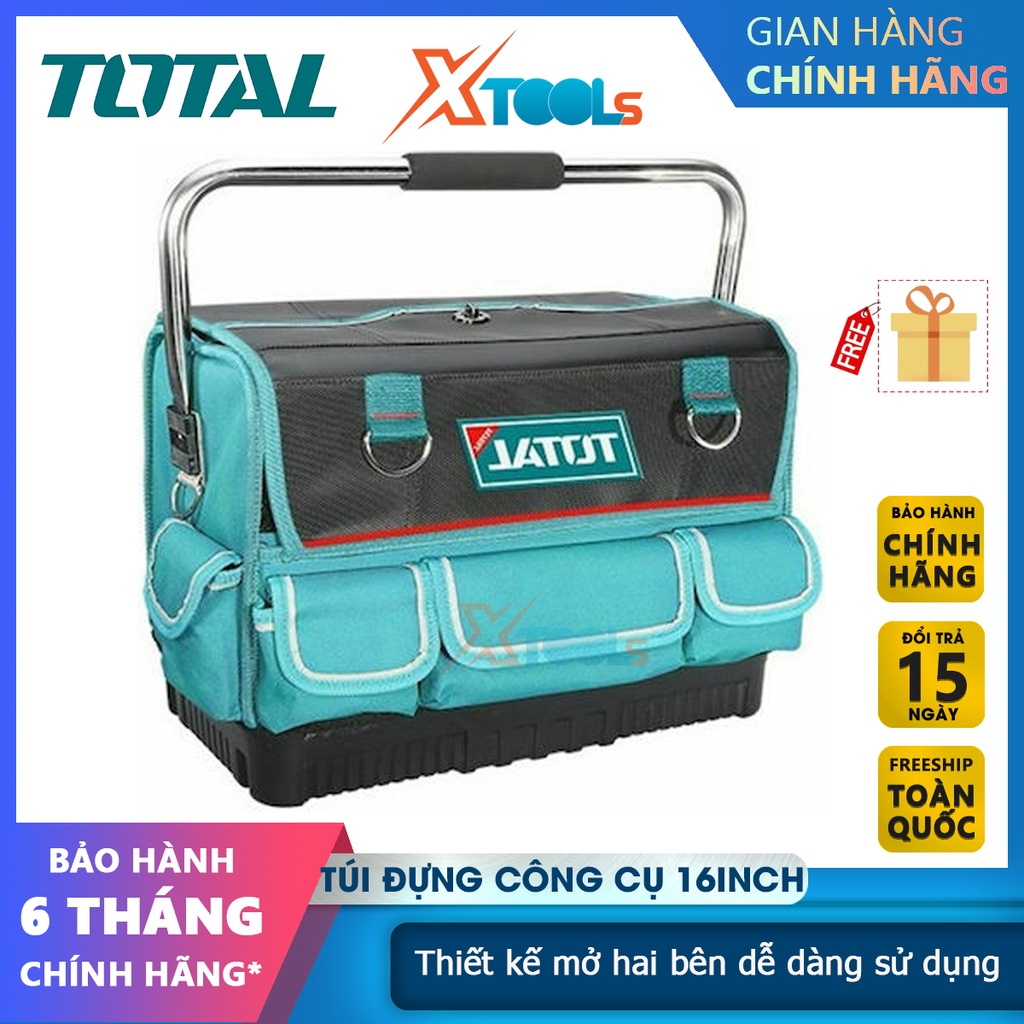 Túi đựng dụng cụ TOTAL THT66L01, giỏ đựng công cụ 16inch, thiết kế 14 ngăn, chất liệu 600D polyester- CHÍNH HÃNG- XTOOLS