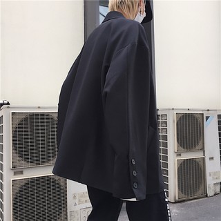 (Sẵn L) Áo khoác blazer nam đen
