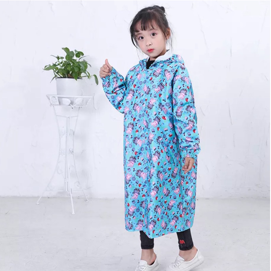 Áo Mưa BÍT TRẺ EM Cho Bé Cao 90- 140cm Vải Dù Không Xẻ Tà Cao Cấp_Caocap