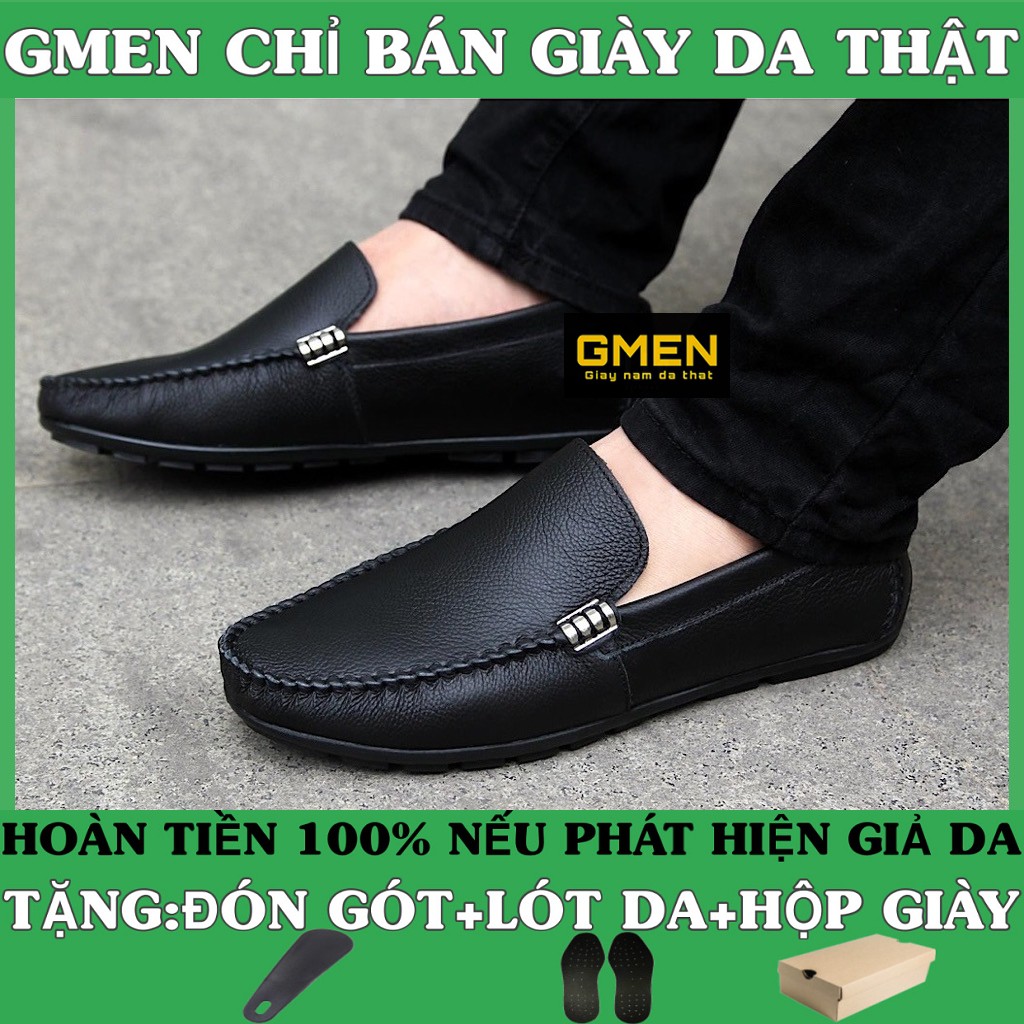 Giày da nam thiết kế da thật nguyên tấm đế cao su khâu chỉ bảo hành 1 năm TK0102