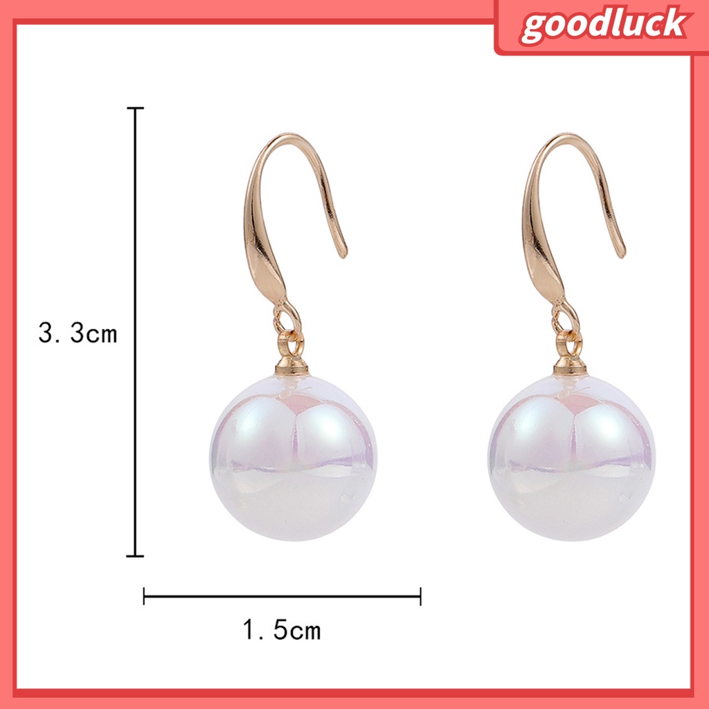 Goodluck| 1 Đôi Bông Tai Đính Ngọc Trai Giả Độ Bóng Cao Thanh Lịch Dành Cho Nữ