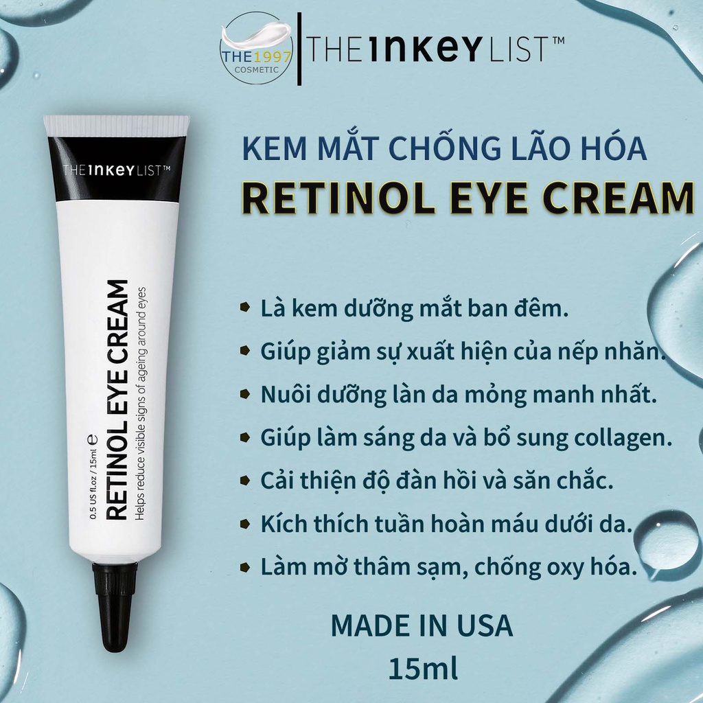 Kem Mắt Chống Lão Hóa The INKEY List Retinol Eye Cream 15ml
