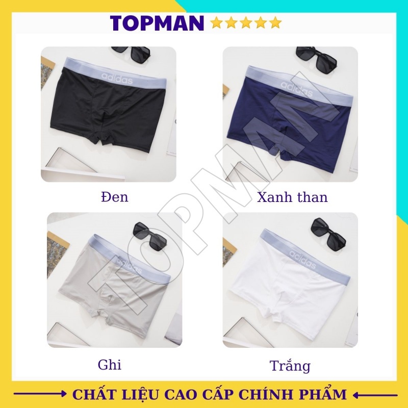 Quần lót nam boxer, quần sịp nam thun lạnh co giãn, thông thoáng, hút mồ hôi không tạo mùi hôi khi mặc cả ngày | Topman