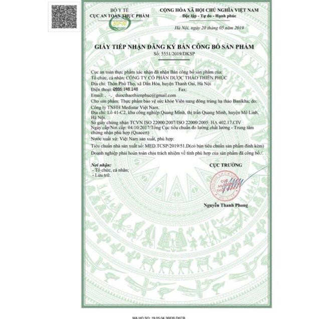 [Chính Hãng] Trà Đông Trùng Hạ Thảo Banikha Thiên Phúc 1 hộp 20 gói | BigBuy360 - bigbuy360.vn