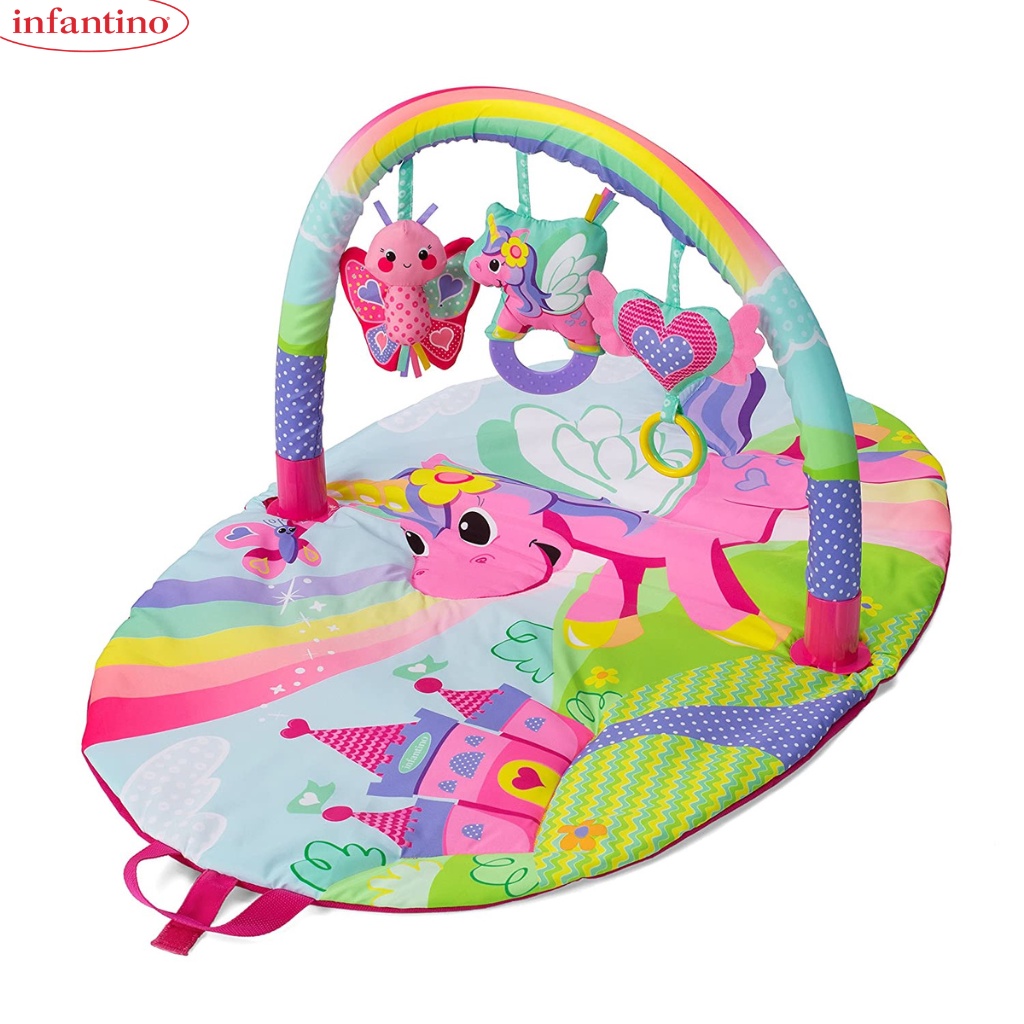 Thảm Chơi Cho Bé Sơ Sinh INFANTINO - Đồ Chơi Unicorn Gym Vận Động 4 Giác Quan Size To