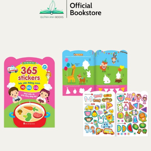 Sách-Combo 365 Stickers Bóc Dán Thông Minh( Dành Cho trẻ Từ 2-6 Tuổi)- Giúp Bé Phát Triển IQ, EQ, CQ (Bộ 6 Cuốn)