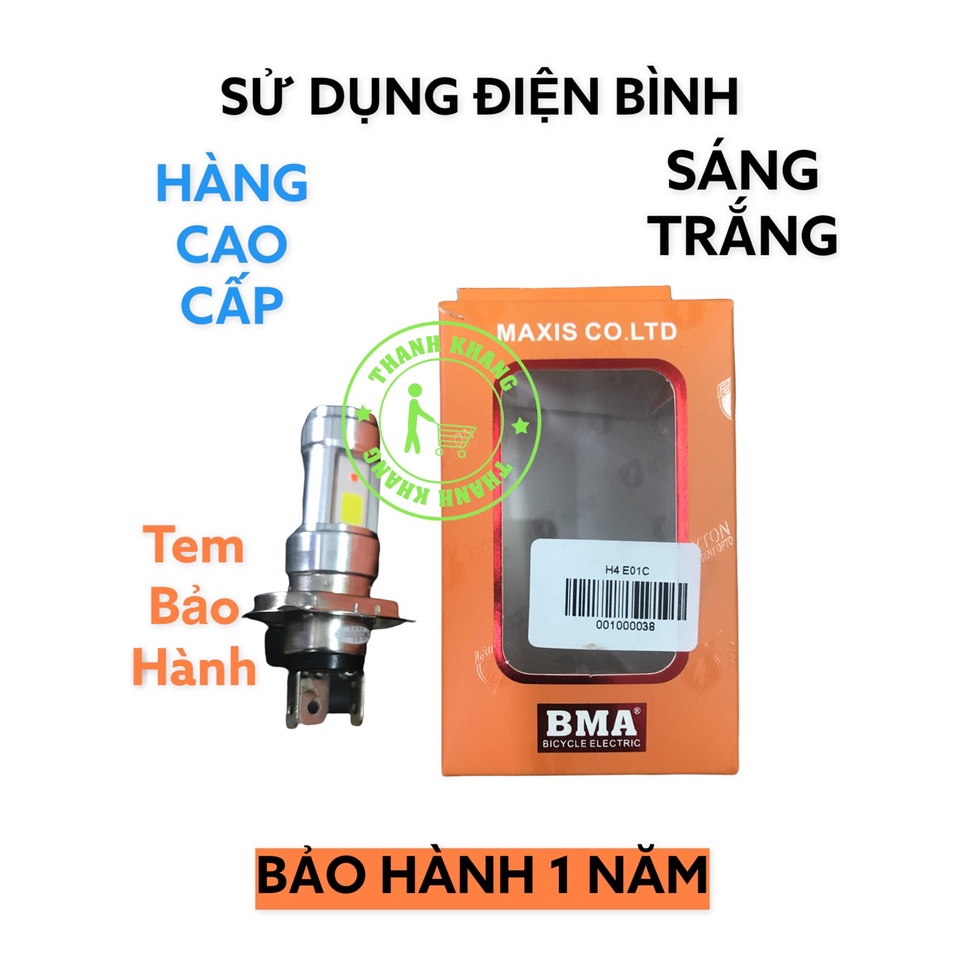 Đèn pha led BMA H4-E01C chính hãng siêu sáng bảo hành 1 năm gắn pha xe máy Thanh Khang