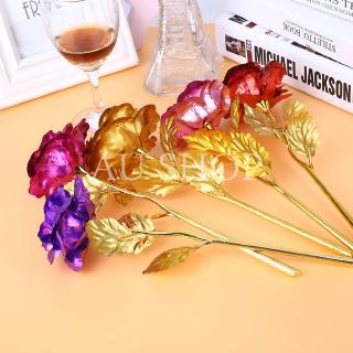 Cành hoa hồng giả bằng giấy foil màu hoàng kim 24K sang trọng