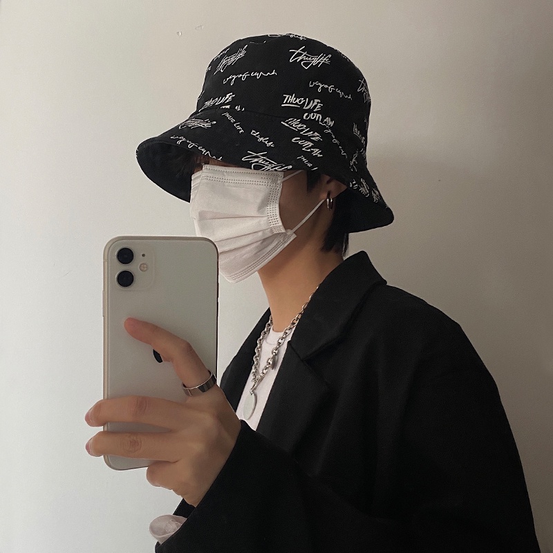 Mũ Bucket Chống Nắng Hai Mặt Thời Trang Xuân Thu Phong Cách Hàn Quốc Cho Nam Và Nữ