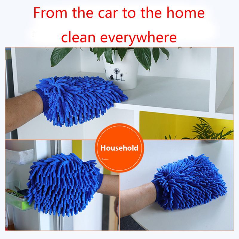 Găng tay rửa xe chất liệu microfiber mềm mại an toàn tiện dụng