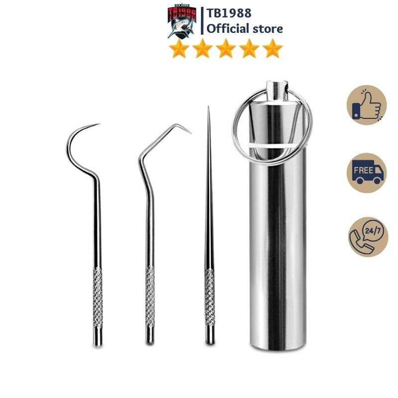 Bộ Dụng Cụ Xỉa Răng Tại Chỗ 3 Món Bằng Thép Không Gỉ 304