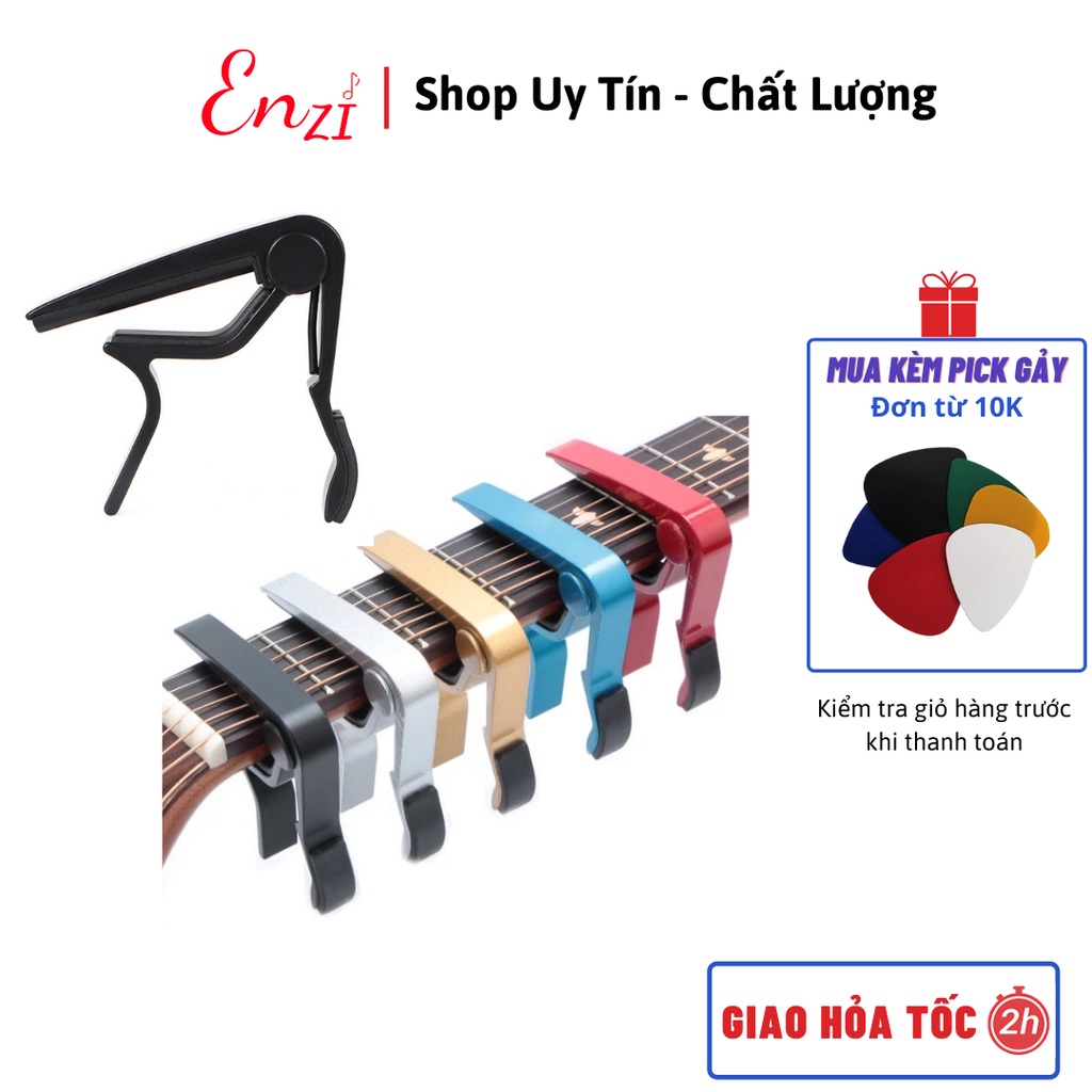 Kẹp capo guitar classic acoustic ukulele guitar điện Kim Loại Enzi lên tông hạ tông dùng cho mọi loại đàn ghita