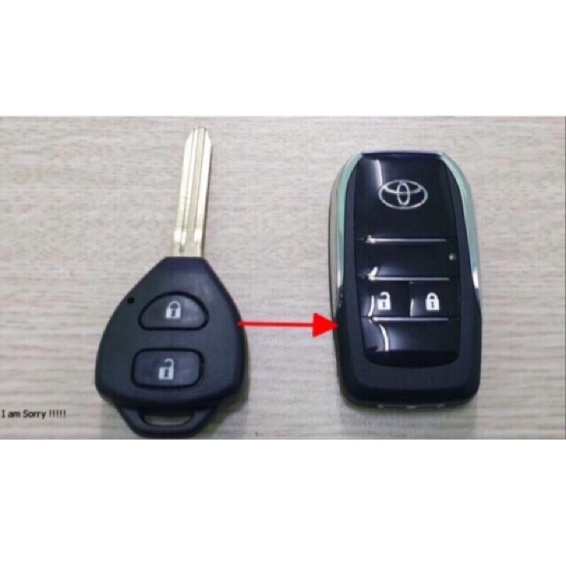 Vỏ chìa khoá độ gập TOYOTA 2 nút ( 2003 - 2014 ) xe Innova , Vios , Camry , Corolla , Fortune , Yaris , Hilux