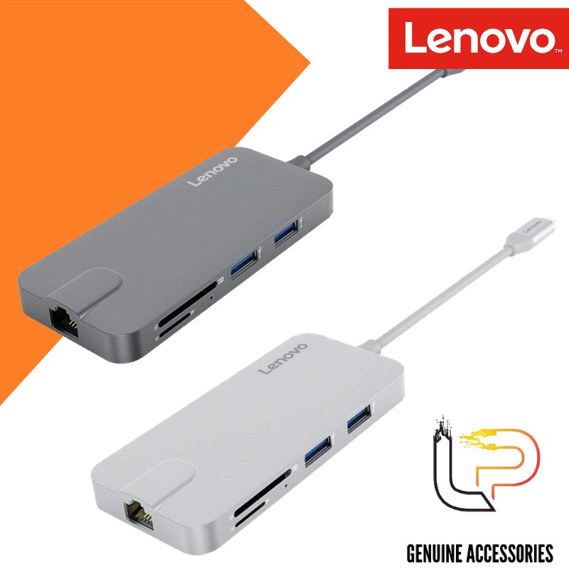 BỘ CHUYỂN TYPE-C RA 2 USB 3.0 + USB 2.0 + HDMI + LAN + TF/SD LENOVO C106SL - C106GY