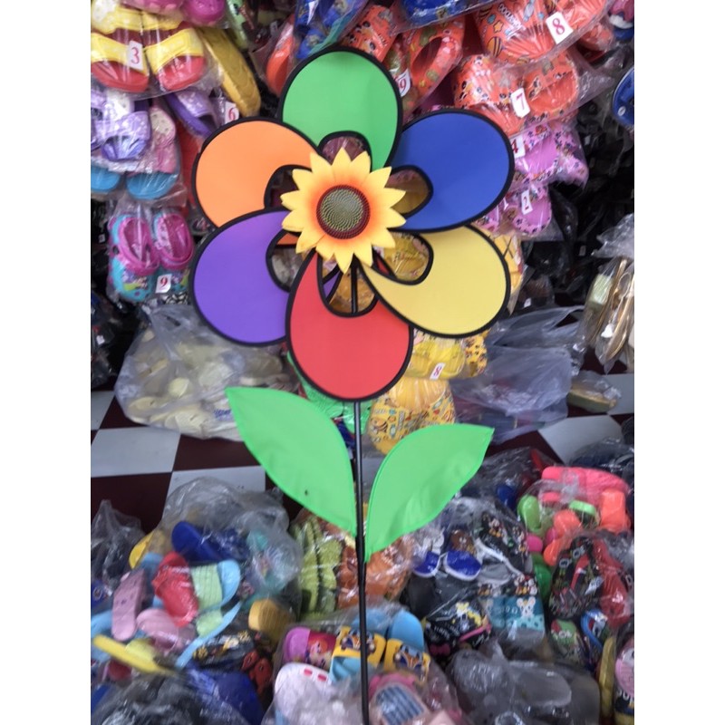 Chong chóng cầu vồng hoa hướng dương, tặng kèm 502 + chong chóng nhỏ