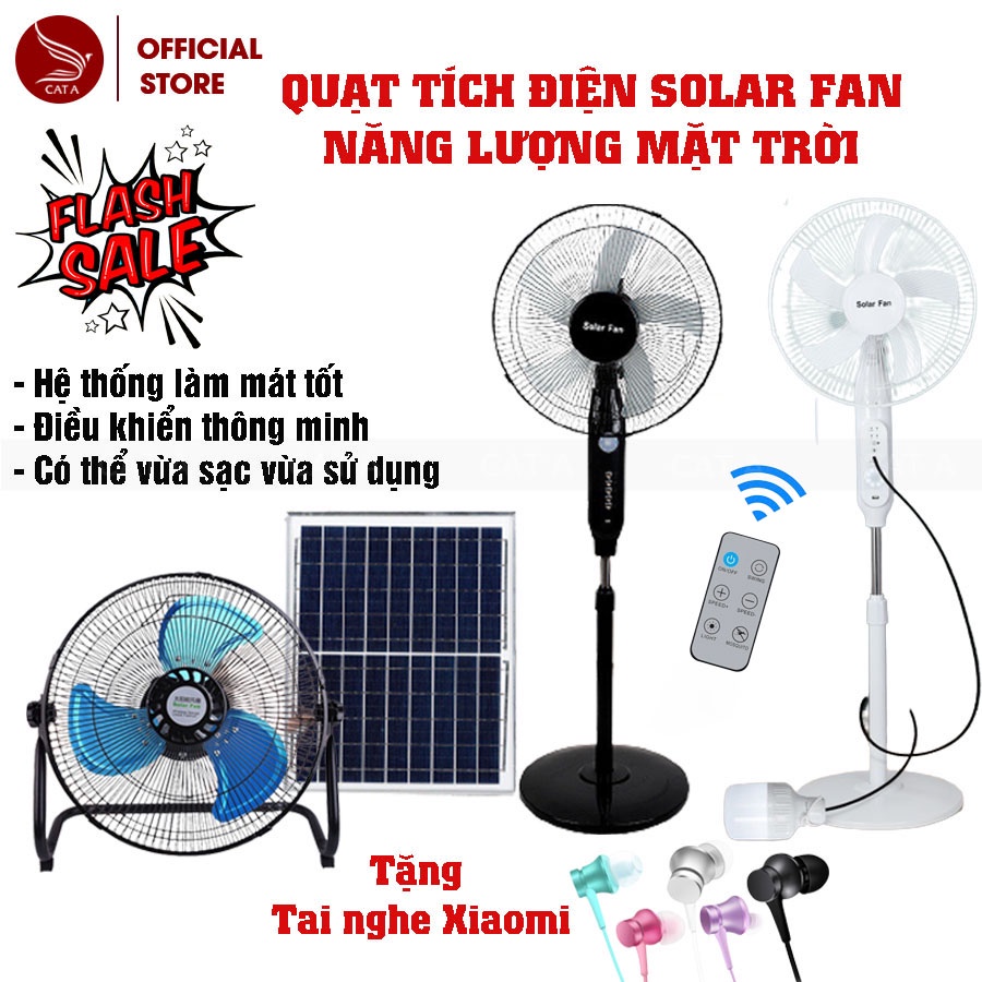 Quạt năng lượng mặt trời , Quạt tích điện Solar Fan sử dụng 8-10 giờ, sạc bằng năng lượng mặt trời- HÀNG CHÍNH HÃNG!