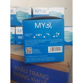 Khẩu Trang Y Tế 4 Lớp cao cấp MYO2 chống bụi (HÀNG CHÍNH HÃNG) 50 cái/1 hộp- có bán sỉ.