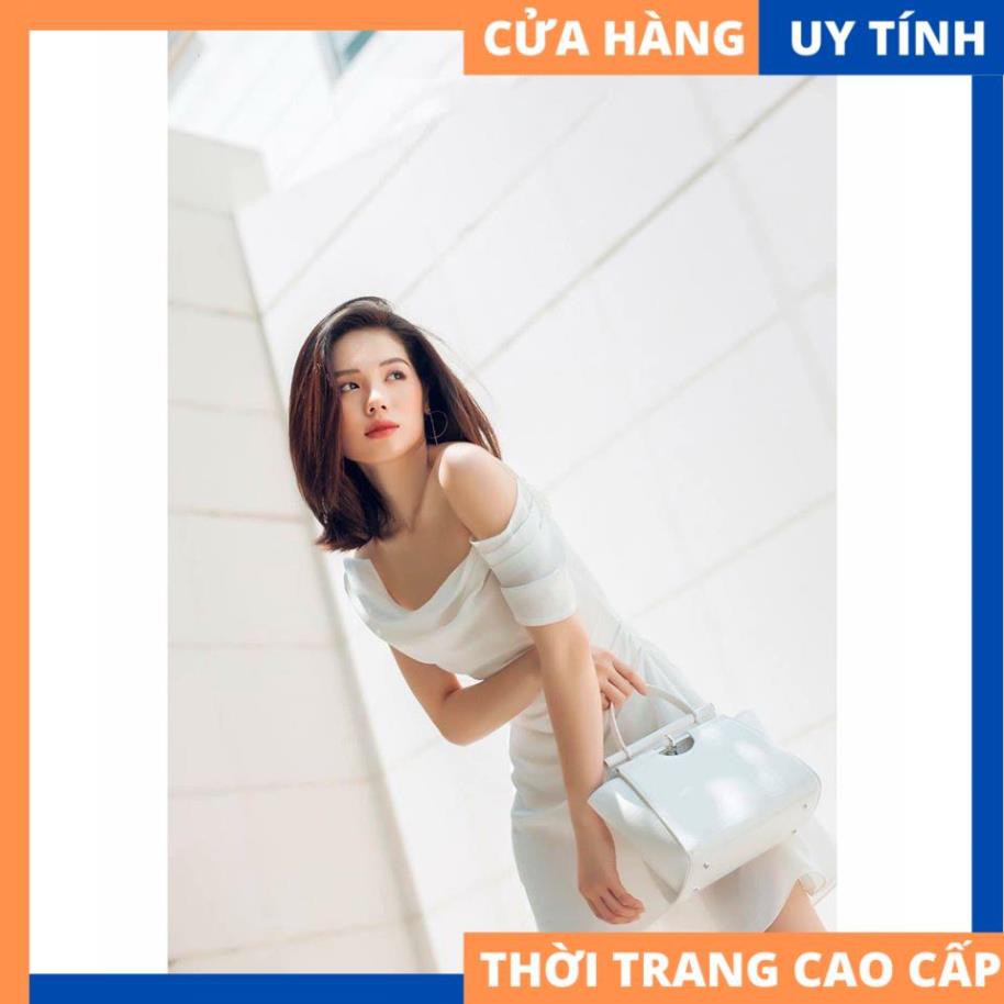 Đầm 2 dây rớt vai lệch tông trắng thướt tha dịu dàng [HÀNG CAO CẤP]