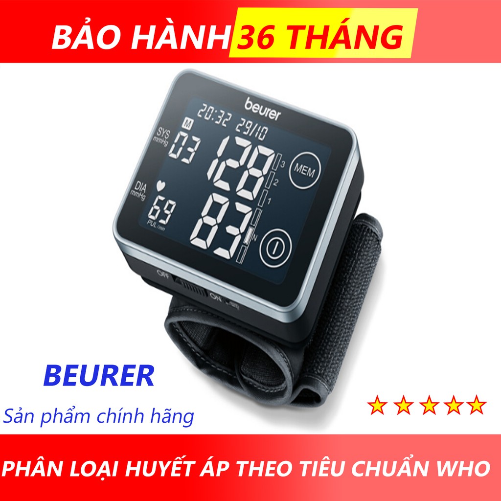 MÁY ĐO HUYẾT ÁP ĐIỆN TỬ CỔ TAY CẢM ỨNG TỰ ĐỘNG BEURER BC58