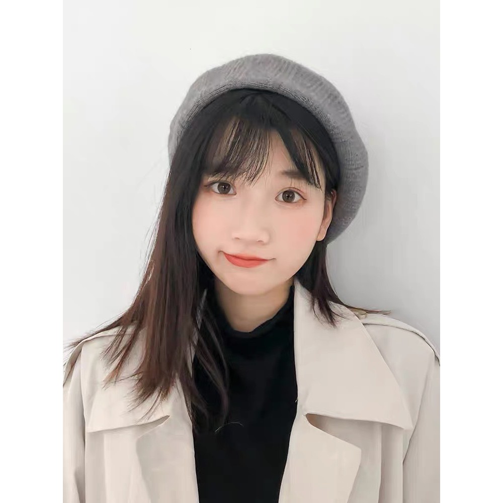 Mũ nồi Beret len nhiều màu phong cách Hàn