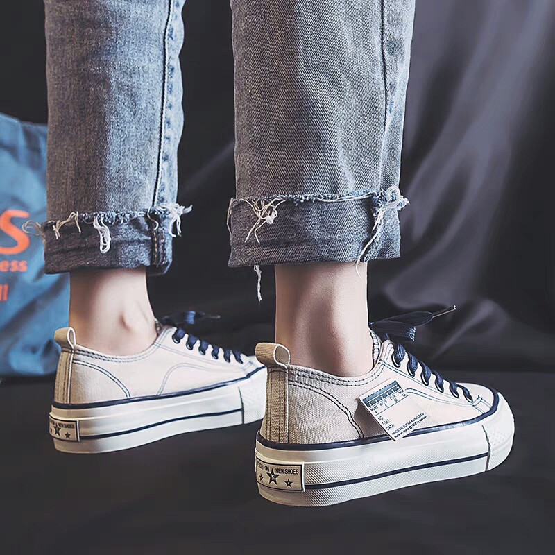 Giày thể thao sneaker nữ ĐỘN ĐẾ VIDEO THẬT kiểu dáng độn đế vải jean mịn đẹp X68