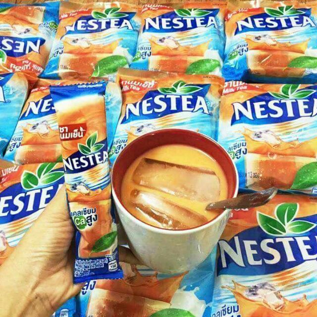 Trà sữa Nestea 1 bịch 13 gói - Hàng Có Sẵn, Date Mới ( ĐỒ ĂN VẶT THÁI LAN )