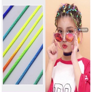 🌈 5 Met Dây Dù 7 Màu Tết Tóc Cá Tính 🌈 Dây Dù Dây Nilong Tết Tóc Phong Cách Hiphop